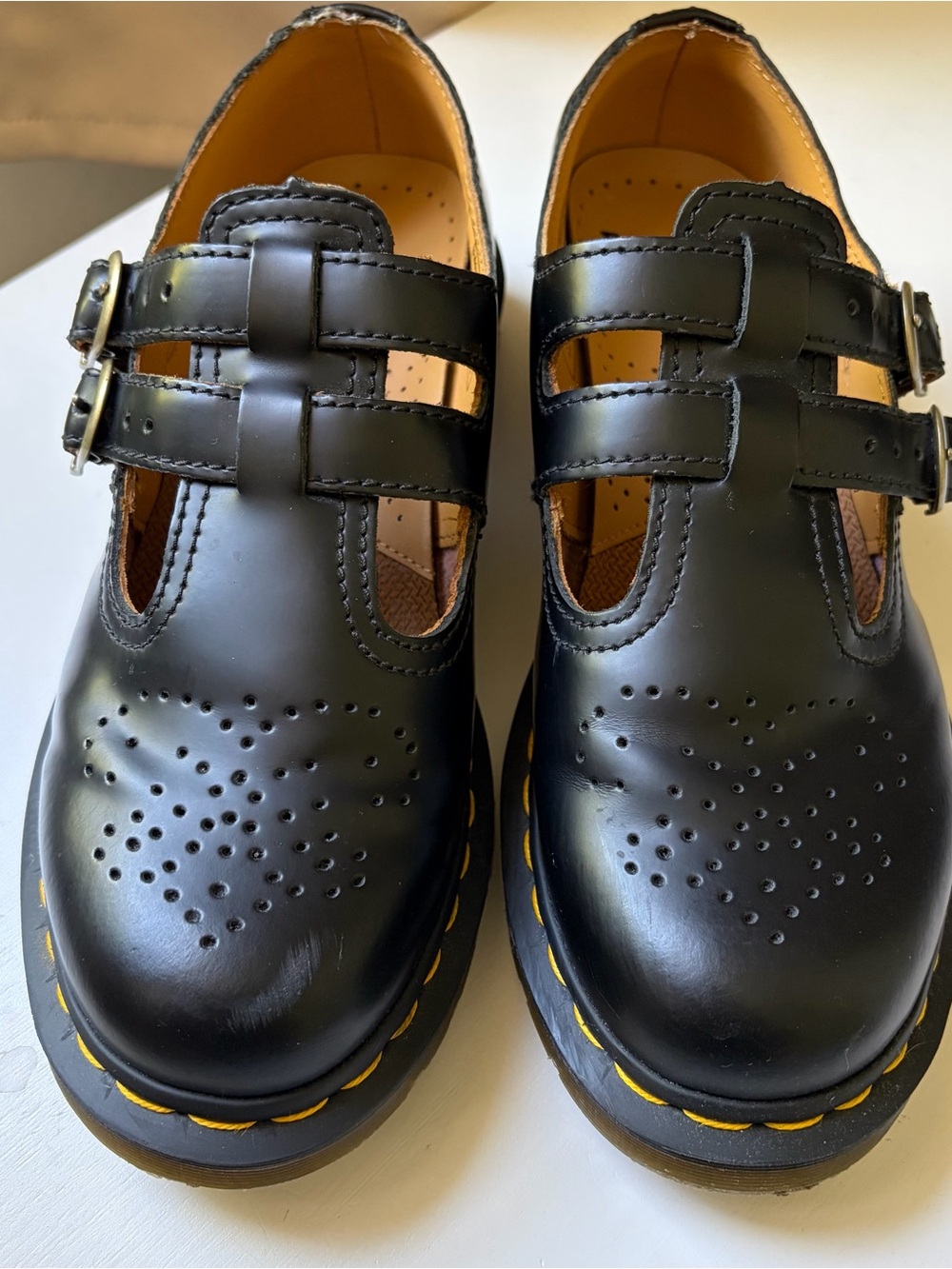 Dr. Martens 8065 Smooth  Black Leather Mary Jane Flat Shoes US 8
